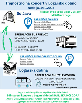 Koncert Logarska 14.9.25 - navodila Parkingi in prevoz